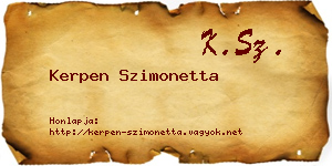 Kerpen Szimonetta névjegykártya